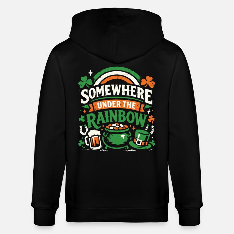 Under The Rainbow | St. Patrick's Day - Stanley/Stella Unisex Bio-Kapuzenjacke CULTIVATOR  - Schwarz