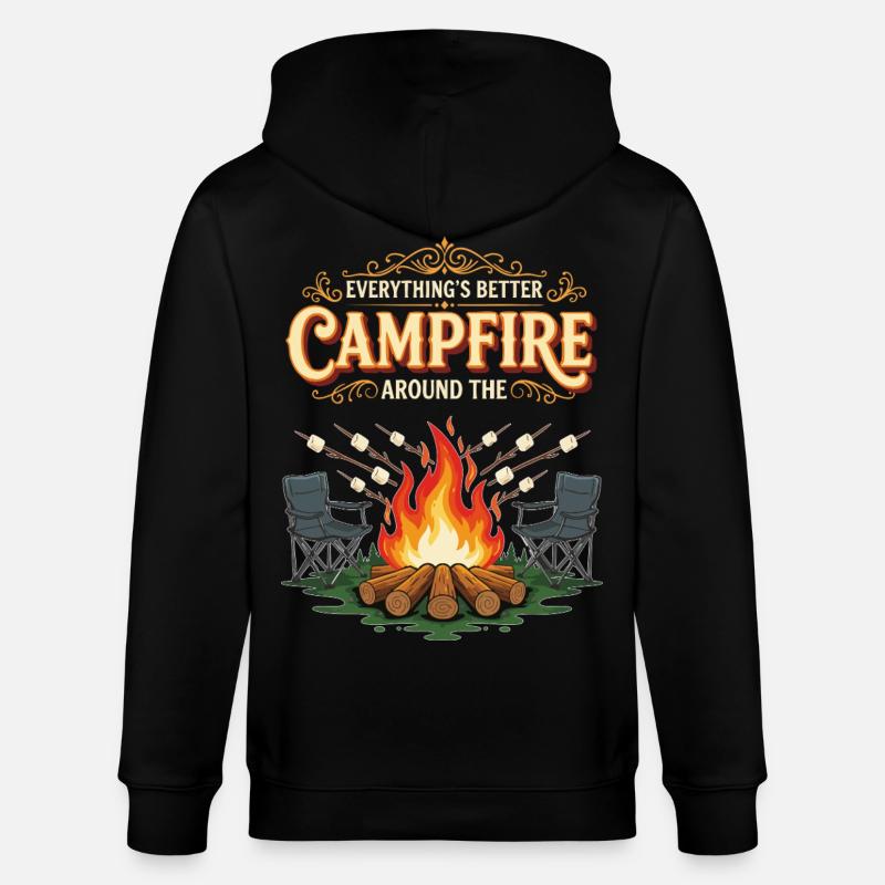 Campfire Marshmallow Everything Better Camping - Veste à capuche bio CULTIVATOR Stanley/Stella Unisexe - noir