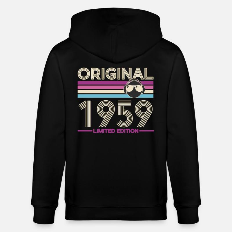 Original 1959 Édition Limitée Retro - Veste à capuche bio CULTIVATOR Stanley/Stella Unisexe - noir