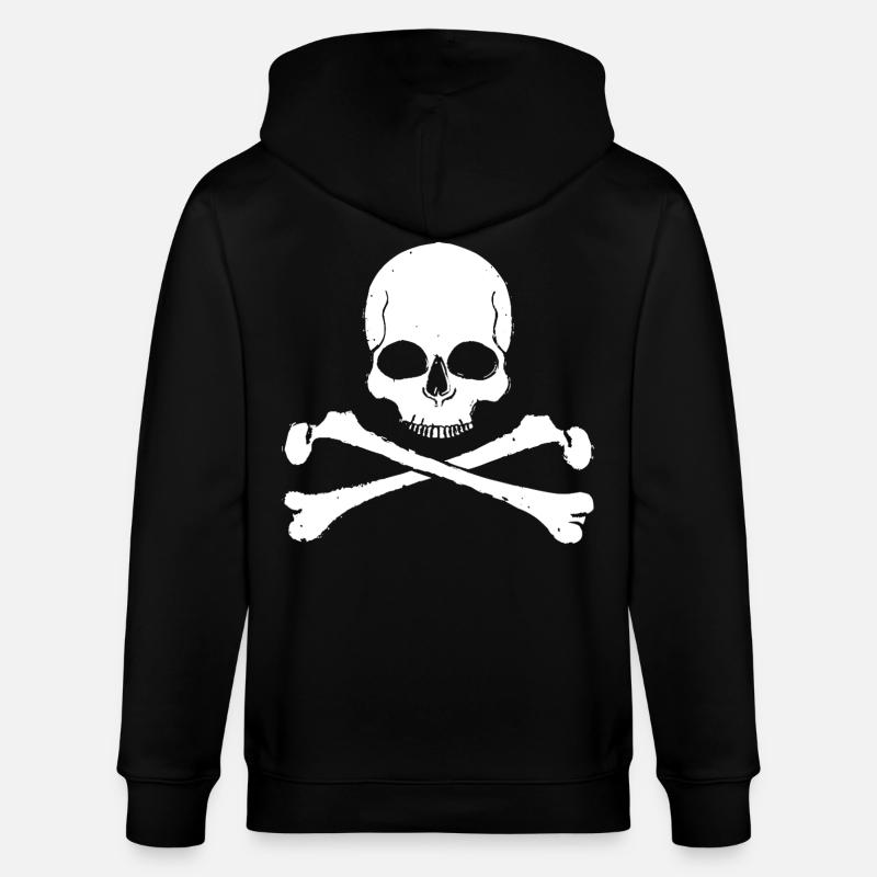 Skull Cross Pattern Skull - Stanley/Stella CULTIVATOR  Unisex Organic Hooded Jacket - black