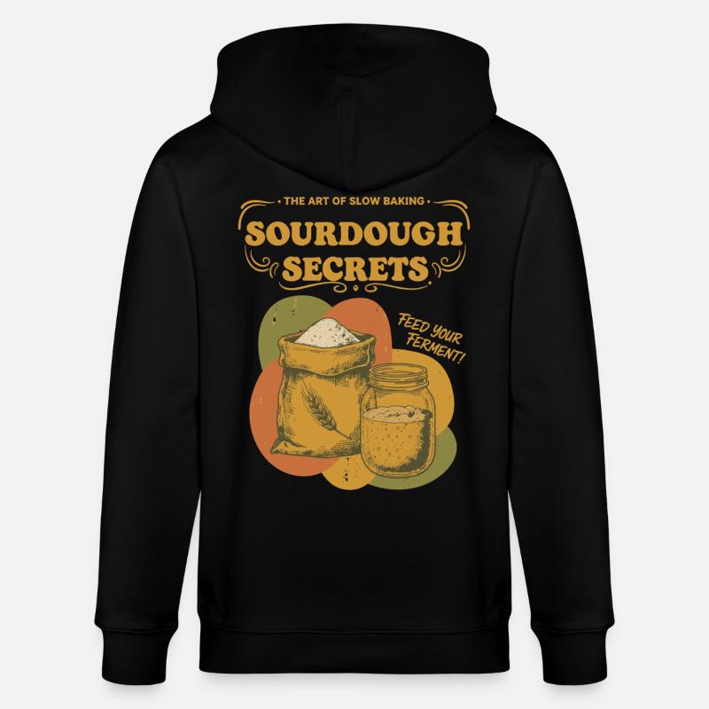 Sourdough Secrets Bread Baking Starter Baker - Stanley/Stella CULTIVATOR Unisex Organic Hooded Jacket - black