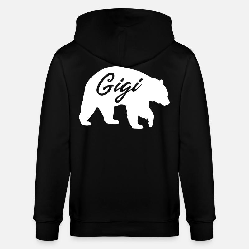 Gigi Bear süßes Oma-Geschenkhemd - Stanley/Stella Unisex Bio-Kapuzenjacke CULTIVATOR  - Schwarz