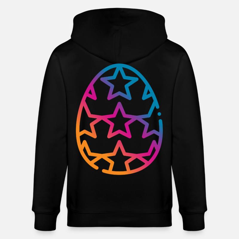 Colorata Easter Egg Pasquale - Felpa con cappuccio ecologica unisex CULTIVATOR di Stanley/Stella - nero