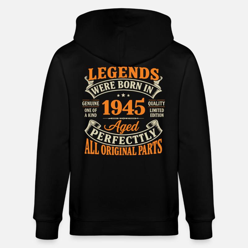 Legenden wurden 1945 perfekt gealtert - Stanley/Stella Unisex Bio-Kapuzenjacke CULTIVATOR  - Schwarz
