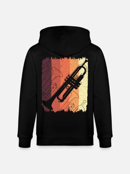 Trumpet Graffiti on Sunset Stripes - Stanley/Stella CULTIVATOR Unisex Organic Hooded Jacket - black