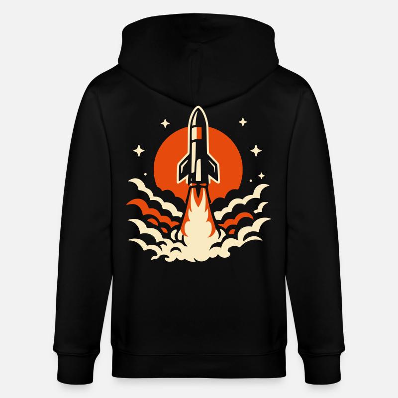 Fusée rétro - Veste à capuche bio CULTIVATOR Stanley/Stella Unisexe - noir