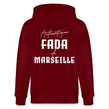 Fada de Marseille Humour Marseillais sud Provence - Veste à capuche bio CULTIVATOR Stanley/Stella Unisexe - bordeaux - Dos - Anna (173cm)