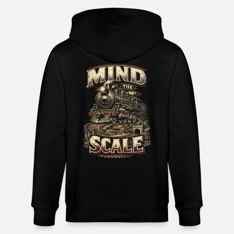 Modelleisenbahn Eisenbahn Mind The Scale - Veste à capuche bio CULTIVATOR Stanley/Stella Unisexe - noir