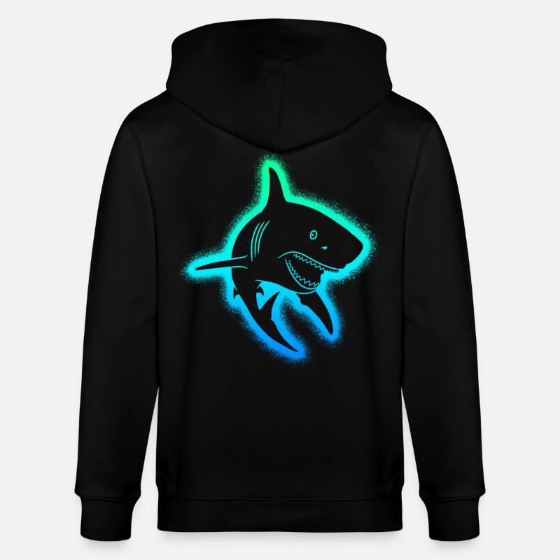Requins Requins Hommes Garçons Enfants Requin - Veste à capuche bio CULTIVATOR Stanley/Stella Unisexe - noir