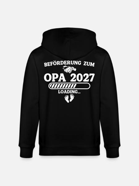 Beförderung zum Opa 2027 – Schwangerschaft - Stanley/Stella Unisex Bio-Kapuzenjacke CULTIVATOR  - Schwarz
