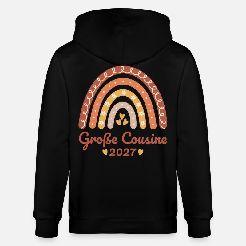 Große Cousine 2027 Boho Regenbogen - Stanley/Stella Unisex Bio-Kapuzenjacke CULTIVATOR  - Schwarz