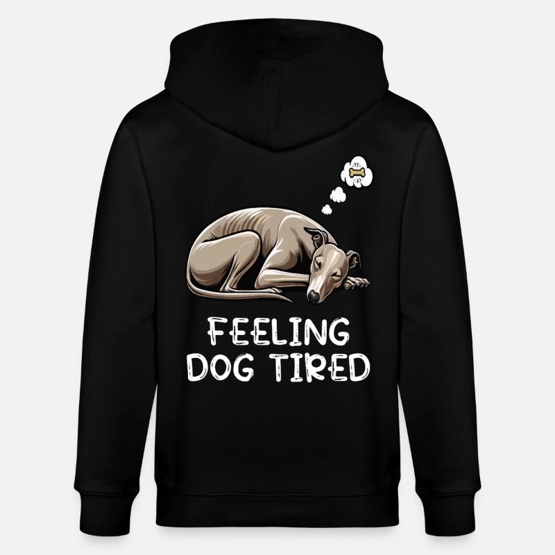 Se sentir fatigué Whippet Whippets Lévriers - Veste à capuche bio CULTIVATOR Stanley/Stella Unisexe - noir