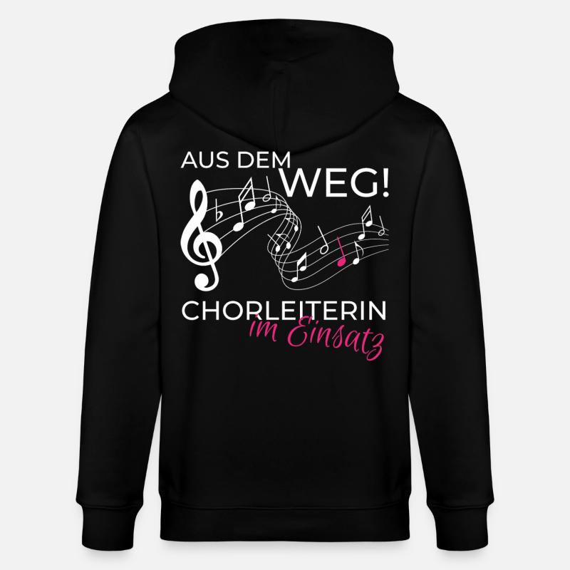 Chorleiterin im Einsatz - Stanley/Stella Unisex Bio-Kapuzenjacke CULTIVATOR  - Schwarz