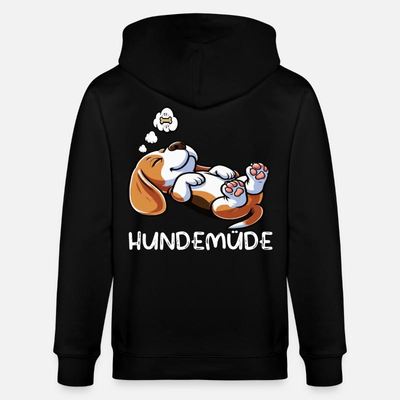 Hundemüde Beagle Beaglebesitzer Beaglehalter - Stanley/Stella Unisex Bio-Kapuzenjacke CULTIVATOR  - Schwarz