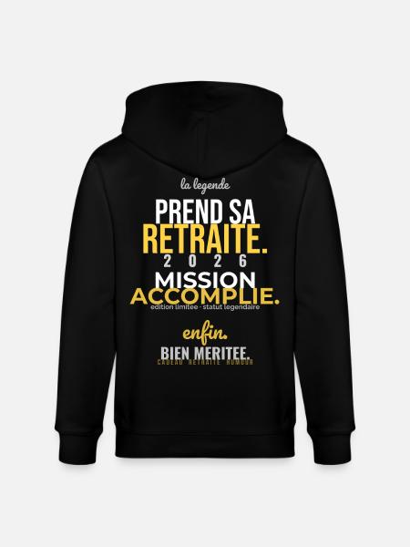 Retraite Accomplie - Veste à capuche bio CULTIVATOR Stanley/Stella Unisexe - noir
