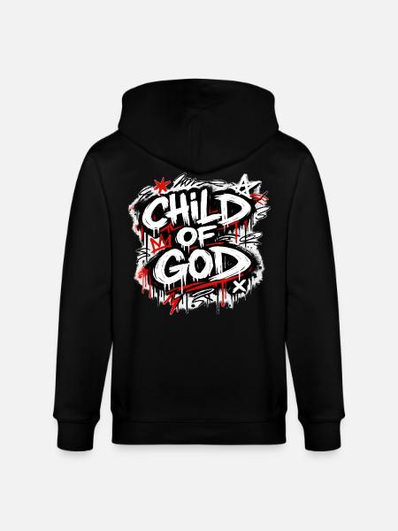 Child of God Graffiti Lettering - Stanley/Stella CULTIVATOR Unisex Organic Hooded Jacket - black