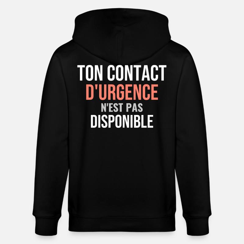 Pas Urgence - Veste à capuche bio CULTIVATOR Stanley/Stella Unisexe - noir