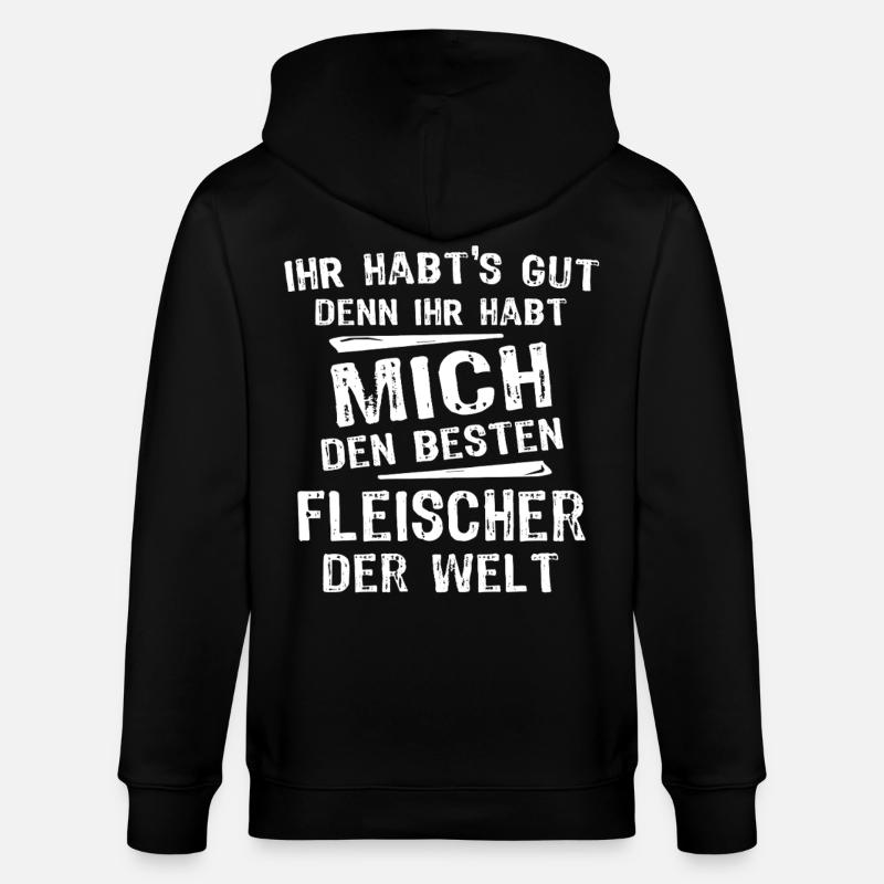 Fleischer - Stanley/Stella Unisex Bio-Kapuzenjacke CULTIVATOR  - Schwarz