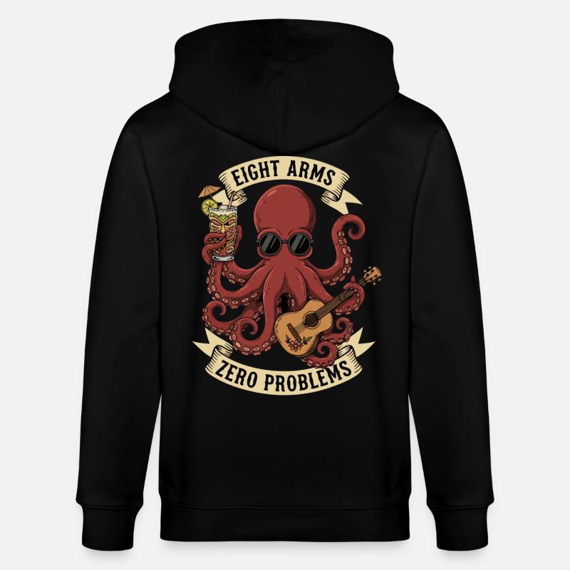 Eight Arms Zero Problems - Stanley/Stella CULTIVATOR  Unisex Organic Hooded Jacket - black