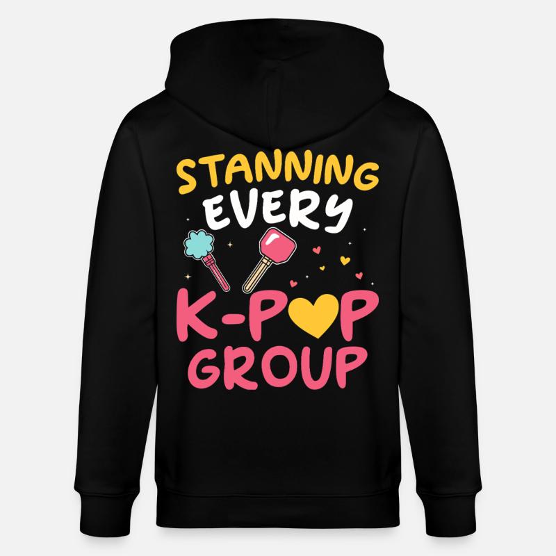 Stanning Jede K-pop-gruppe - Stanley/Stella Unisex Bio-Kapuzenjacke CULTIVATOR - Schwarz