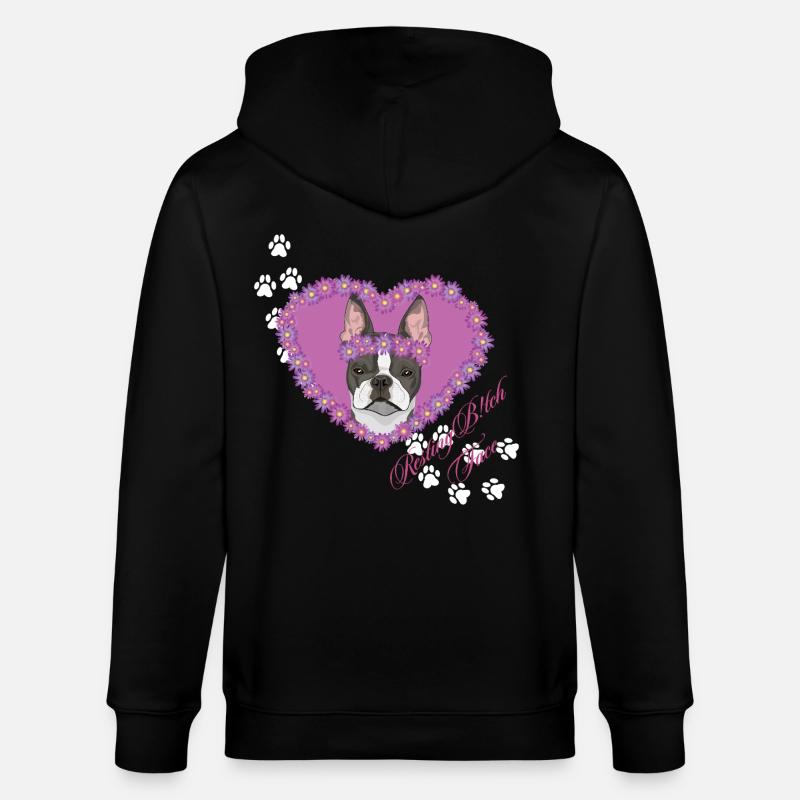 Ruhende B!tch Face Boston Terrier - Stanley/Stella Unisex Bio-Kapuzenjacke CULTIVATOR  - Schwarz