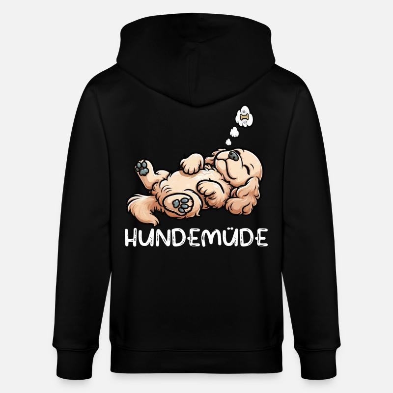 Hundemüde Cocker Spaniel Cockerhund Cockerbesitzer - Stanley/Stella Unisex Bio-Kapuzenjacke CULTIVATOR - Schwarz