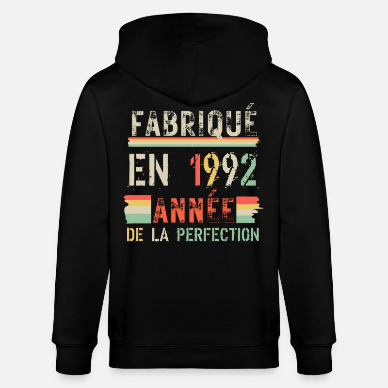 Fabriqué en 1992 – Année de Perfection - Veste à capuche bio CULTIVATOR Stanley/Stella Unisexe - noir