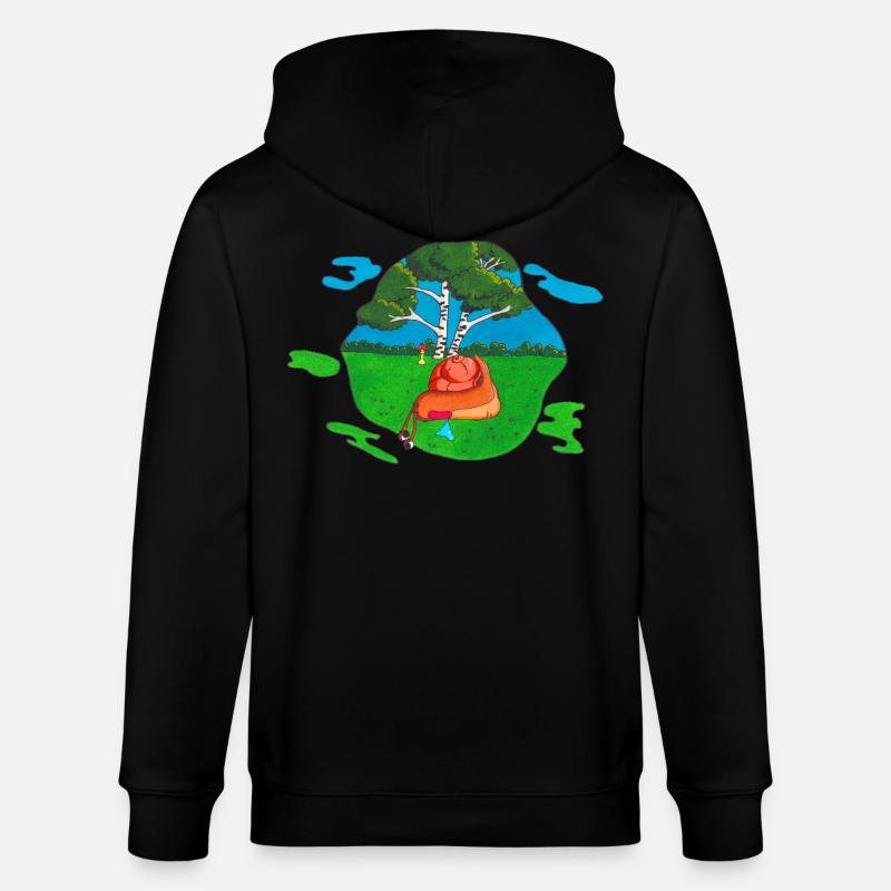 Champignon pour le dos - Veste à capuche bio CULTIVATOR Stanley/Stella Unisexe - noir