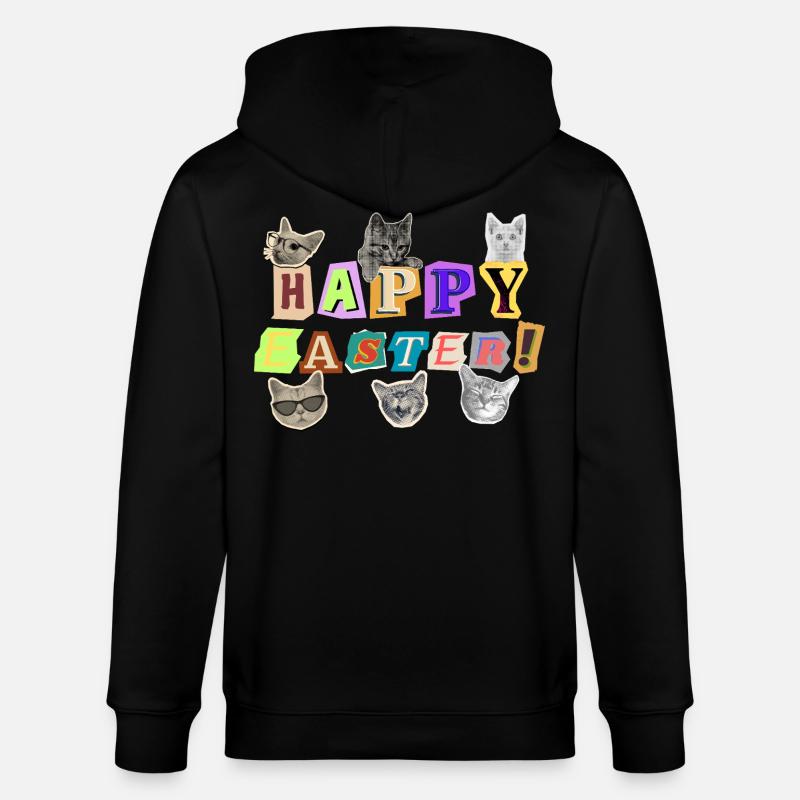 Joyeux chats de Pâques - Veste à capuche bio CULTIVATOR Stanley/Stella Unisexe - noir