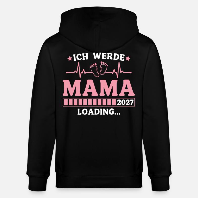 Ich werde Mama 2027 – Werdende Mutter - Stanley/Stella Unisex Bio-Kapuzenjacke CULTIVATOR  - Schwarz