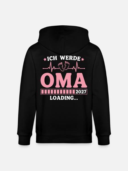 Ich werde Oma 2027 – Werdende Großmutter - Stanley/Stella Unisex Bio-Kapuzenjacke CULTIVATOR - Schwarz