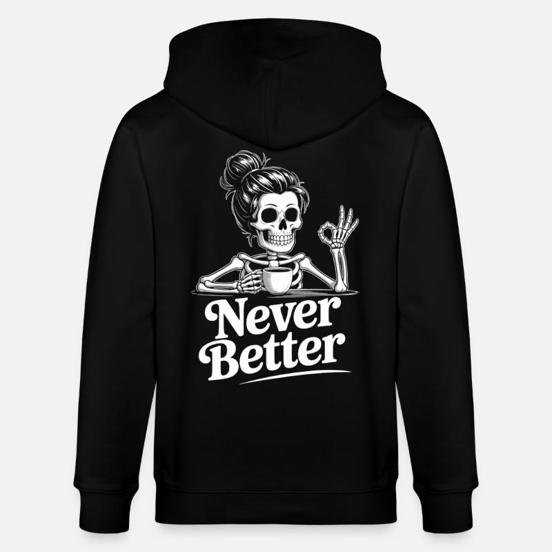 Kaffee, Kaffeetrinker, Kaffeetrinkerin, lustig - Stanley/Stella Unisex Bio-Kapuzenjacke CULTIVATOR  - Schwarz