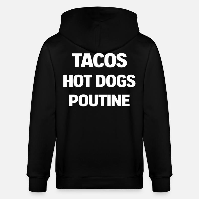 Tacos Hot Dog Poutine - Veste à capuche bio CULTIVATOR Stanley/Stella Unisexe - noir