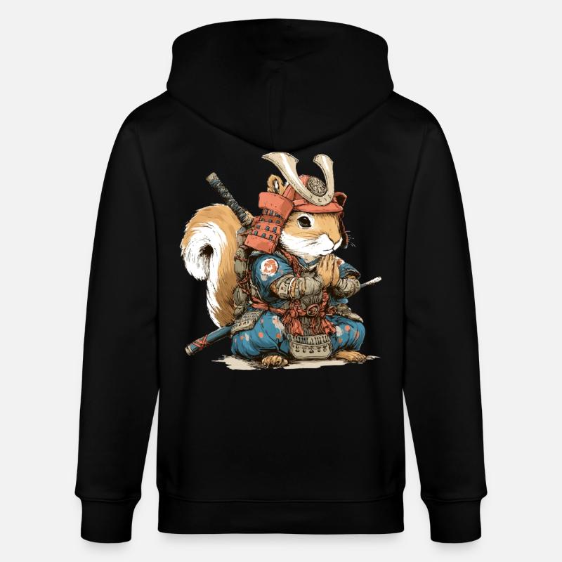 Squirrel Samurai Armor - Stanley/Stella CULTIVATOR  Unisex Organic Hooded Jacket - black