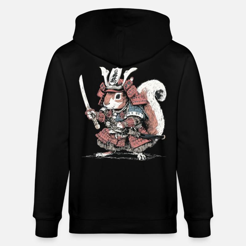 Eichhörnchen-Samurai-Rüstung - Stanley/Stella Unisex Bio-Kapuzenjacke CULTIVATOR  - Schwarz