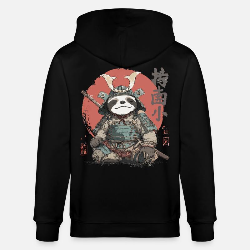Faultier-Samurai-Rüstung - Stanley/Stella Unisex Bio-Kapuzenjacke CULTIVATOR  - Schwarz