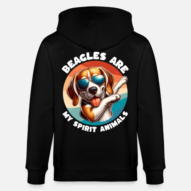 Lustige Beagle Sprüche - Stanley/Stella Unisex Bio-Kapuzenjacke CULTIVATOR  - Schwarz