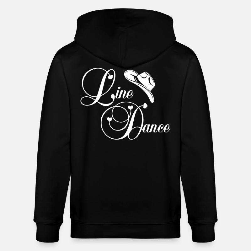 Line Dance Script Logo - Stanley/Stella CULTIVATOR  Unisex Organic Hooded Jacket - black