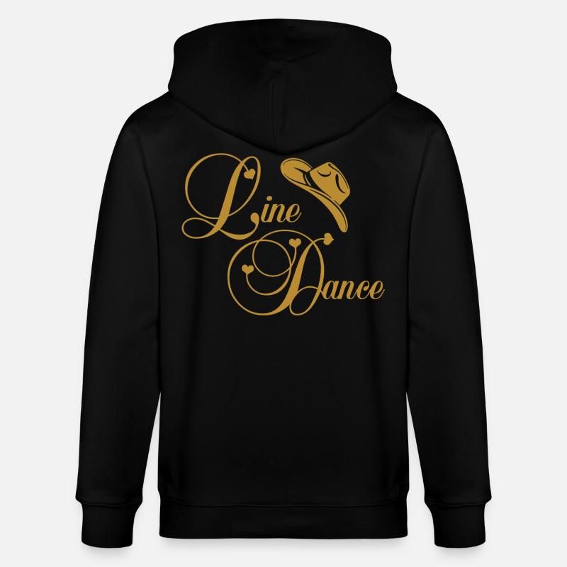 Line Dance Goldenes Logo - Stanley/Stella Unisex Bio-Kapuzenjacke CULTIVATOR  - Schwarz