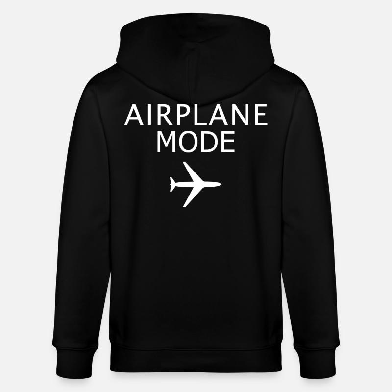 Flugzeugmodus aktivierter Flugmodus Luftfahrtkunst - Stanley/Stella Unisex Bio-Kapuzenjacke CULTIVATOR  - Schwarz