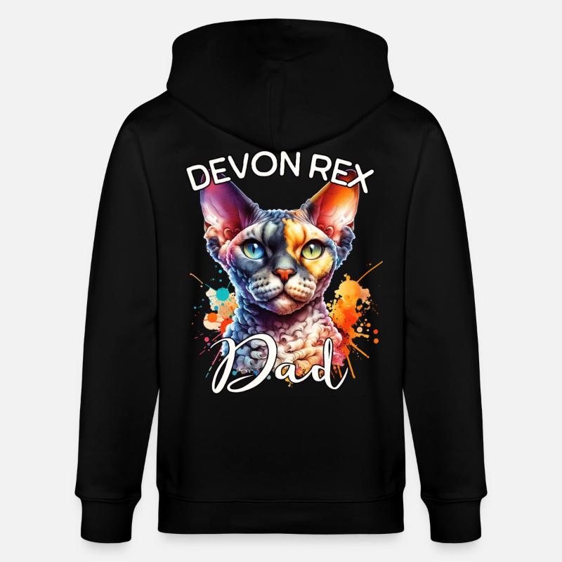 Papa Devon Rex - Veste à capuche bio CULTIVATOR Stanley/Stella Unisexe - noir
