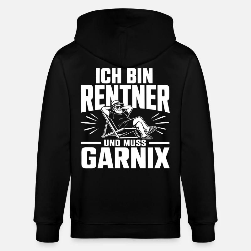 Ich bin Rentner - Stanley/Stella Unisex Bio-Kapuzenjacke CULTIVATOR  - Schwarz