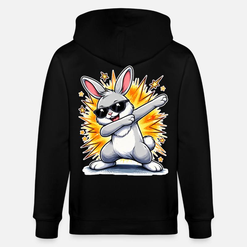 Lapin à tamponner - Veste à capuche bio CULTIVATOR Stanley/Stella Unisexe - noir