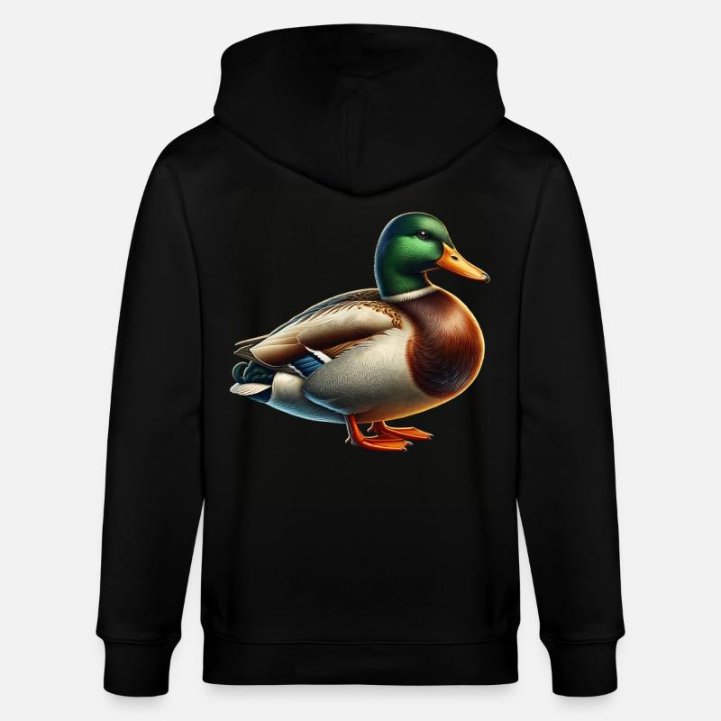 canard colvert - Veste à capuche bio CULTIVATOR Stanley/Stella Unisexe - noir