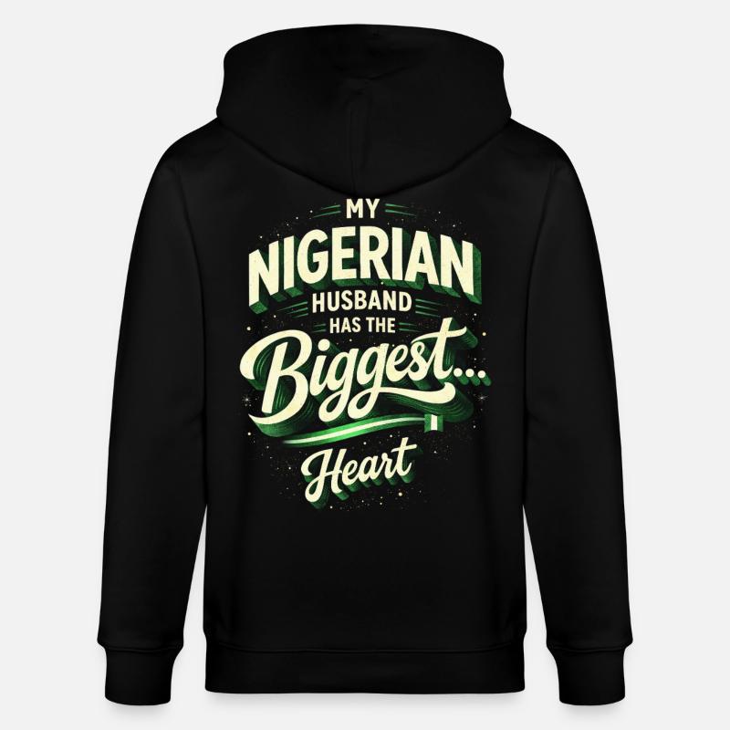 Nigerianischer Ehemann, mon mari nigérian, - Veste à capuche bio CULTIVATOR Stanley/Stella Unisexe - noir
