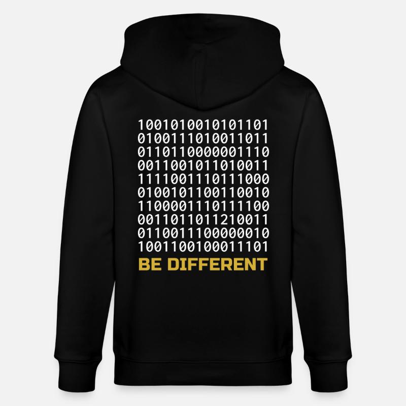 Be Different: Binäres Muster mit Botschaft - Stanley/Stella Unisex Bio-Kapuzenjacke CULTIVATOR  - Schwarz