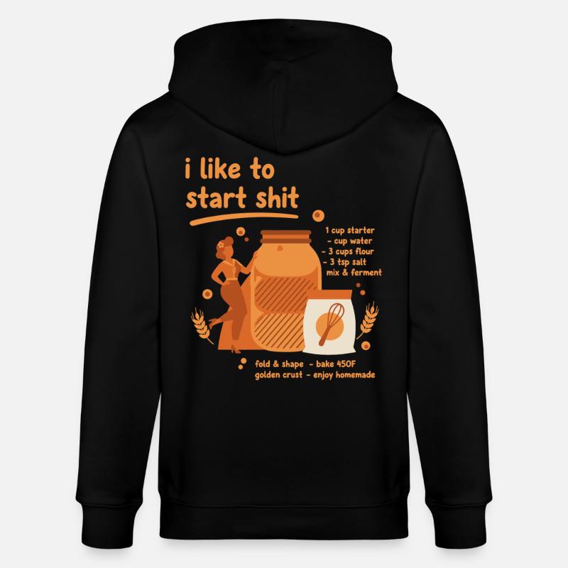 Sourdough Bread Baking Baker Sourdough Starter - Stanley/Stella CULTIVATOR  Unisex Organic Hooded Jacket - black