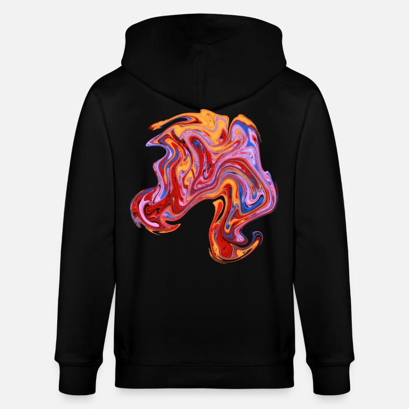 Farbwirbel Neon-Muster - Stanley/Stella Unisex Bio-Kapuzenjacke CULTIVATOR  - Schwarz