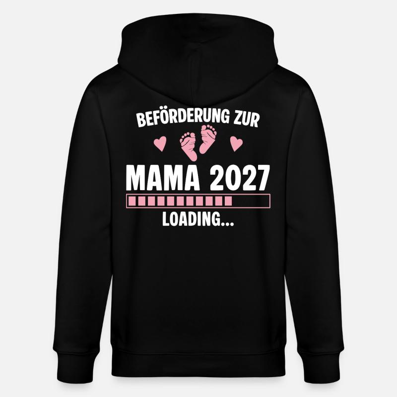 Beförderung zur Mama 2027 - Loading Schwanger - Stanley/Stella Unisex Bio-Kapuzenjacke CULTIVATOR - Schwarz