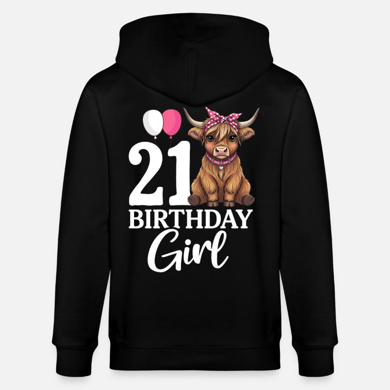 Fille d’anniversaire de 21 ans - Veste à capuche bio CULTIVATOR Stanley/Stella Unisexe - noir
